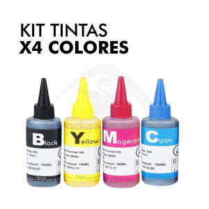 Kit Tintas Sublimación x4 Colores 100ml